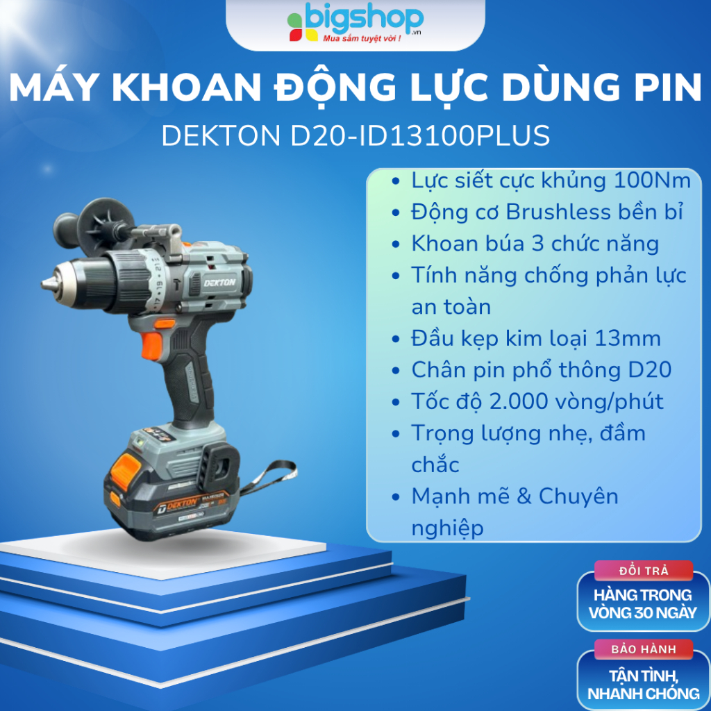 Máy Khoan Động Lực Dùng Pin 20V Dekton D20-ID13100PLUS