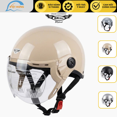 Mũ Bảo Hiểm 1/2 Đầu Siêu Đẹp - Bktec - BK6K - SJC- Vòng Đầu 56-58cm - Hàng Chính Hãng - Bảo Hành 12 Tháng