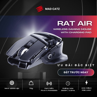 Chuột không dây madcatz r.a.t air kèm pad điện rgb - chuột game thủ hiệu năng cao