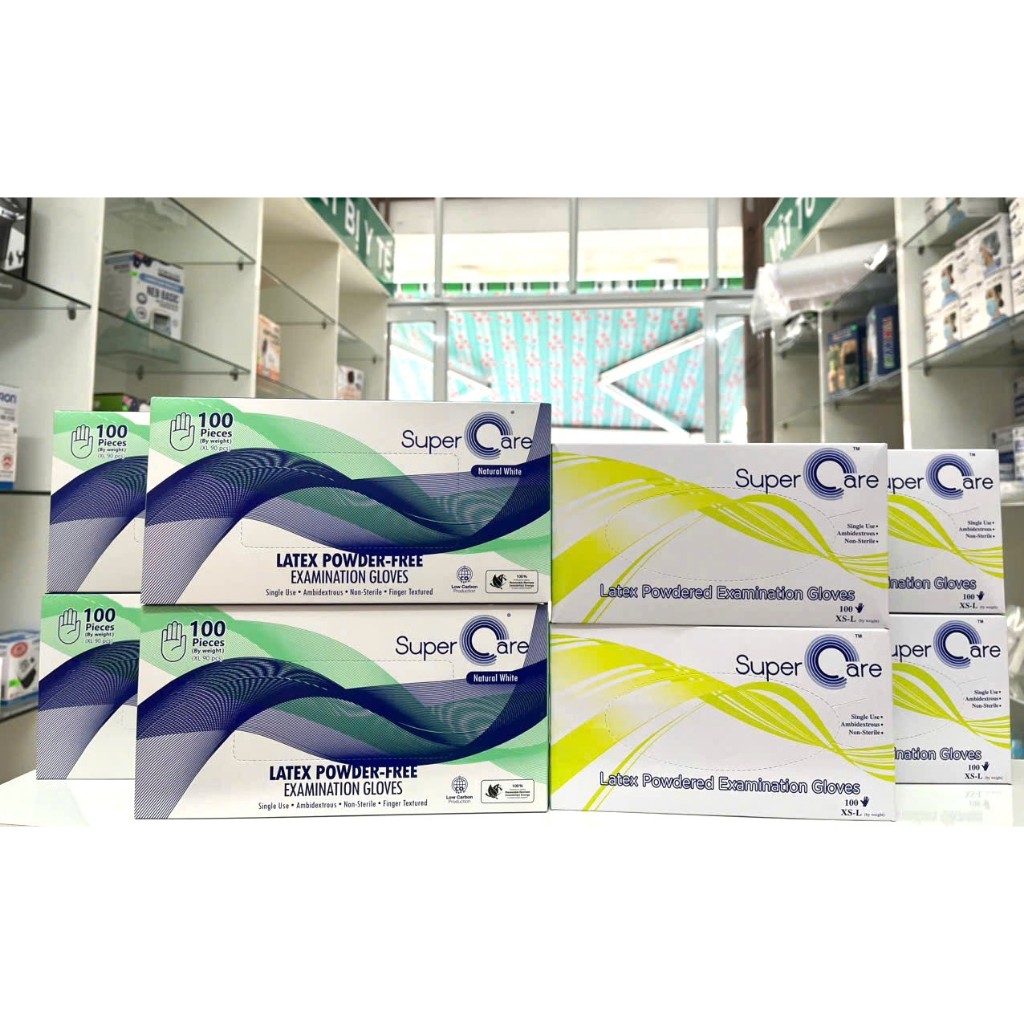 Găng tay y tế Super Care Latex Thái Lan có bột, không bột (Hộp 100 cái)