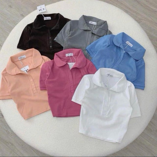 ÁO CỔ TRỤ ( CH ) DÁNG CROPTOP THUN PORIP SỊN SÒ NGẮN TRÊN RÚN