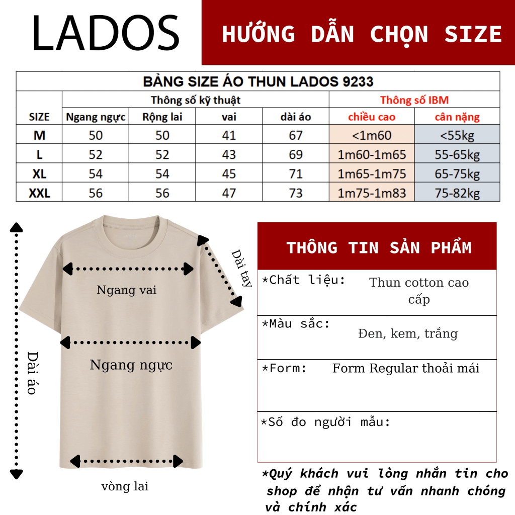 Áo Thun In Việt Nam Độc Lập LADOS-9274, Chất Vải 100% Cotton, Phong Cách Basic Trẻ Trung | BigBuy360 - bigbuy360.vn
