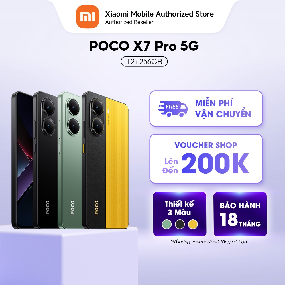 Điện thoại POCO X7 Pro 5G (12+256GB) | Màn 6.67" 120Hz AMOLED | 8400-Ultra | Camera 50MP | 6000mAh