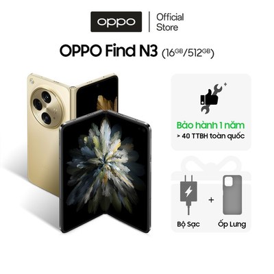 Điện thoại OPPO FIND N3 5G (16GB/512GB) có NFC, nhân bản ứng dụng, nếp gập tàng hình