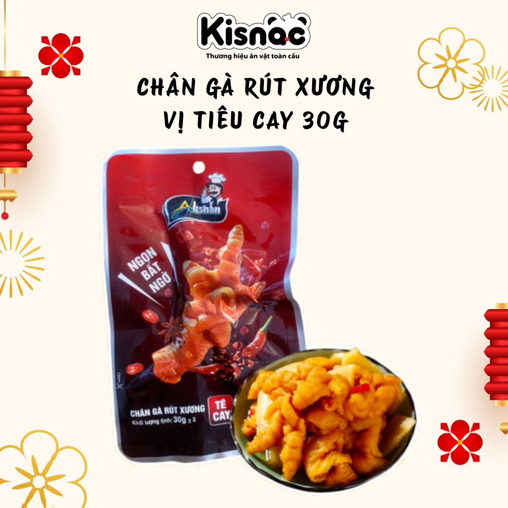 Alishan Chân Gà Rút Xương Vị Tiêu Cay 30G Đồ Ăn Vặt Chính Hãng Hot Trend Giá Rẻ Kisnac