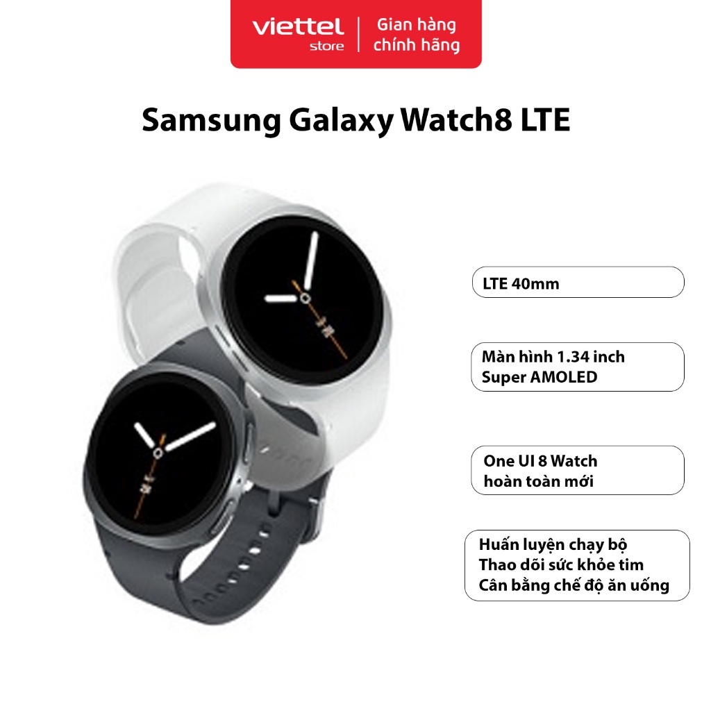 Đồng Hồ Thông Minh Samsung Galaxy Watch8 LTE 40mm Chính hãng | Màn hình 1.34 inch | Galaxy AI