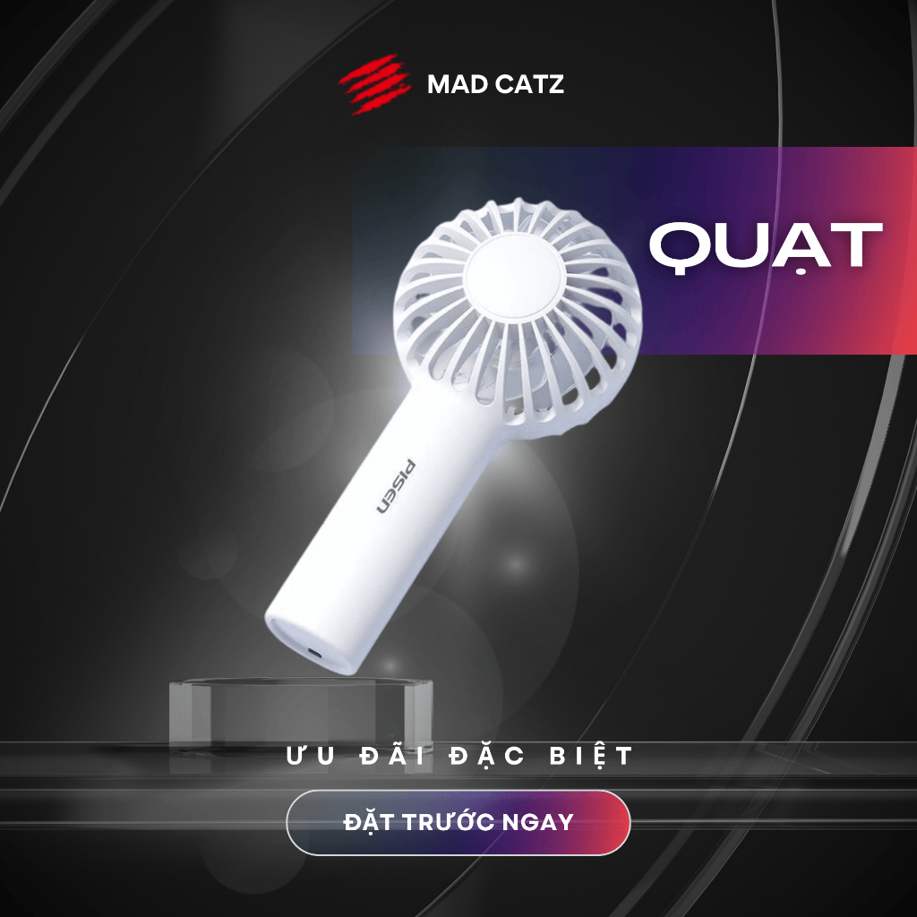 Quạt cầm tay KHÔNG DÂY Mini PISEN-F17 tiện lợi cho mùa hè