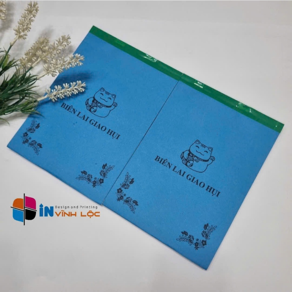 Biên lai hụi in 2 liên, Sổ A5, Biên lai giao hụi, Biên lai thu hụi