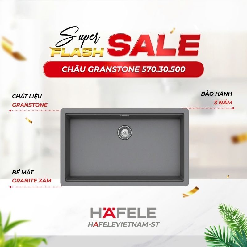Chậu rửa bát Hafele HS20-GEN1S80 Xám 570.30.500 bảo hành 3 năm