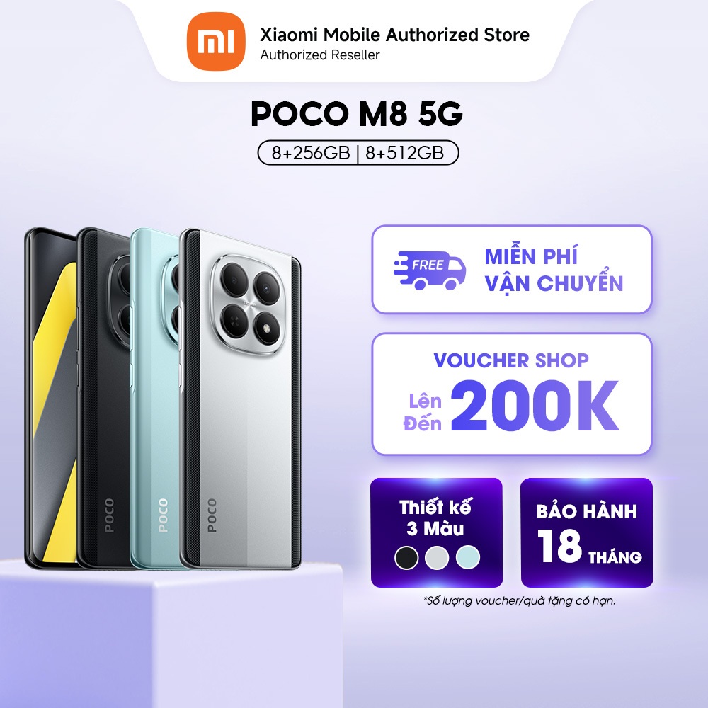 [VOUCHER 250K] Điện thoại POCO M8 5G (8+256GB | 8+512GB) | Màn Flow AMOLED 6.77" 120Hz | Snapdragon 6Gen3 | Camera 50MP | BigBuy360 - bigbuy360.vn