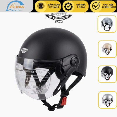 Mũ bảo hiểm nửa đầu có kính - Siêu đẹp – BKtec BK6K - SJC – Vòng đầu 56-58cm – Hàng chính hãng – Bảo hành 12 tháng