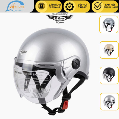 Nón Bảo Hiểm Nửa Đầu Kính Chống Chói Lóa Siêu Hot Hit - Bktec - BK6K - SJC - Vòng Đầu 56-58cm - Bảo Hành 12 Tháng