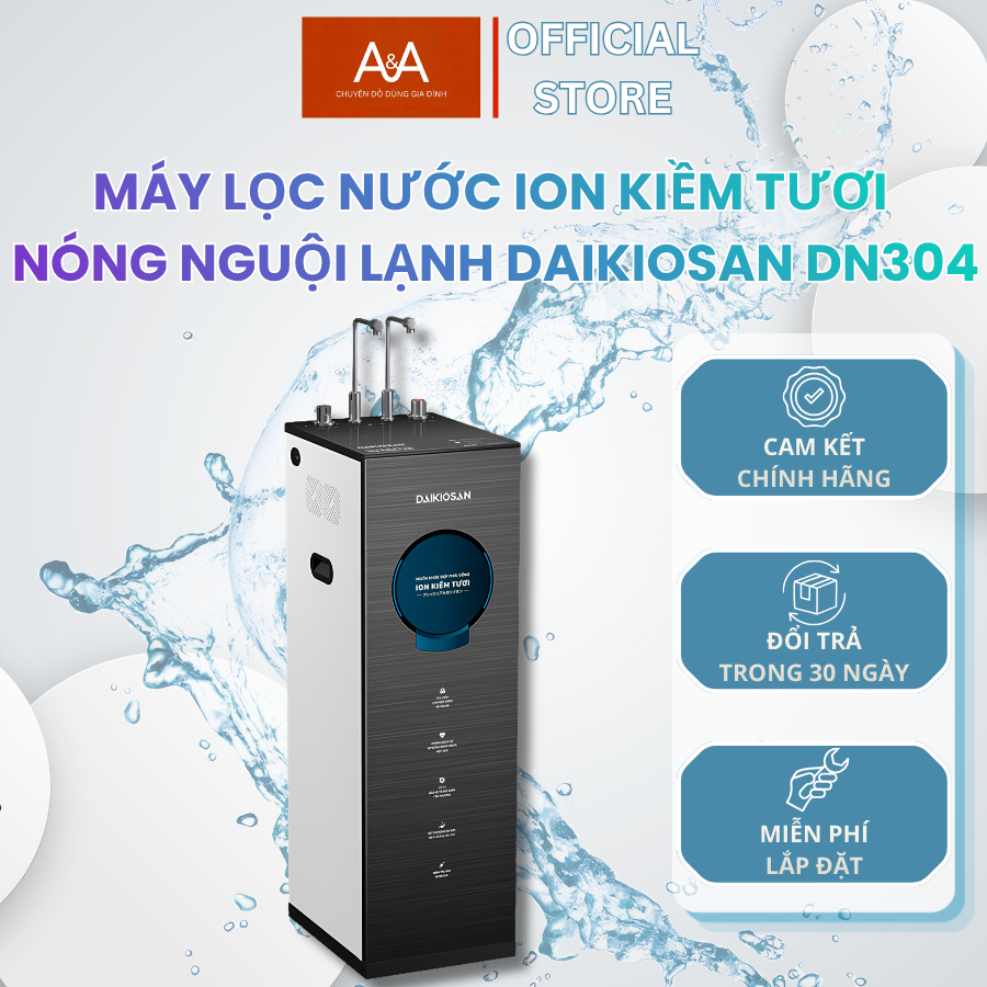 Máy Lọc Nước Ion Kiềm Tươi Nóng Nguội Lạnh DAIKIOSAN DN304 - Gia Dụng Giá Tốt A&A
