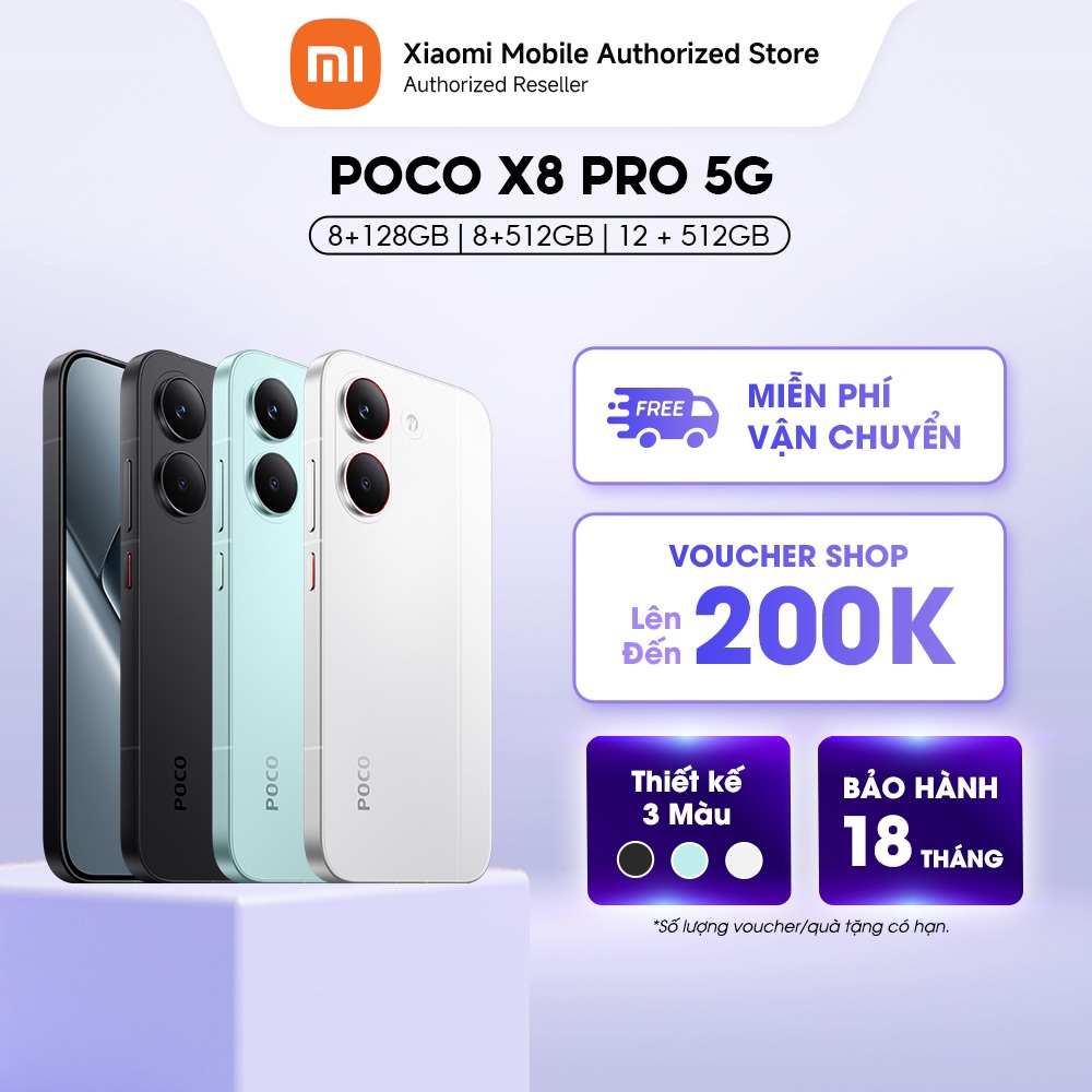[Livestream] (Pre-Order) Điện thoại POCO X8 Pro 5G (8+256GB| 8+512GB| 12+512GB) | Màn 6.59" 1,5K | D8500U | BigBuy360 - bigbuy360.vn