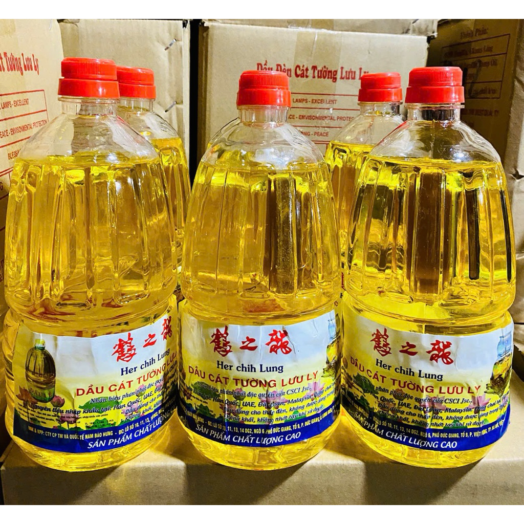 combo 6 chai dầu cát tường lưu ly chai 1,3 lít chai tròn (1kg)