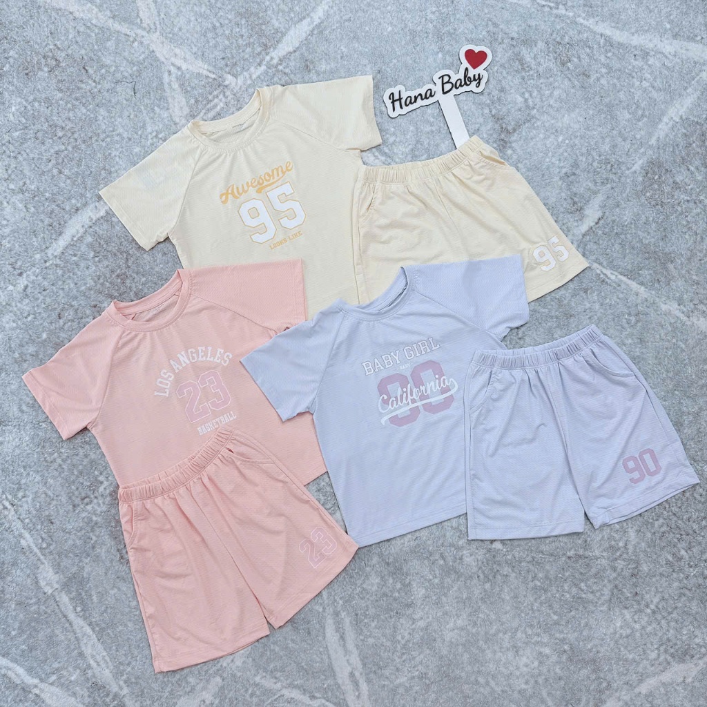 Bộ cộc tay bé gái Minh Baby- MB105 3-7y Made in Vietnam