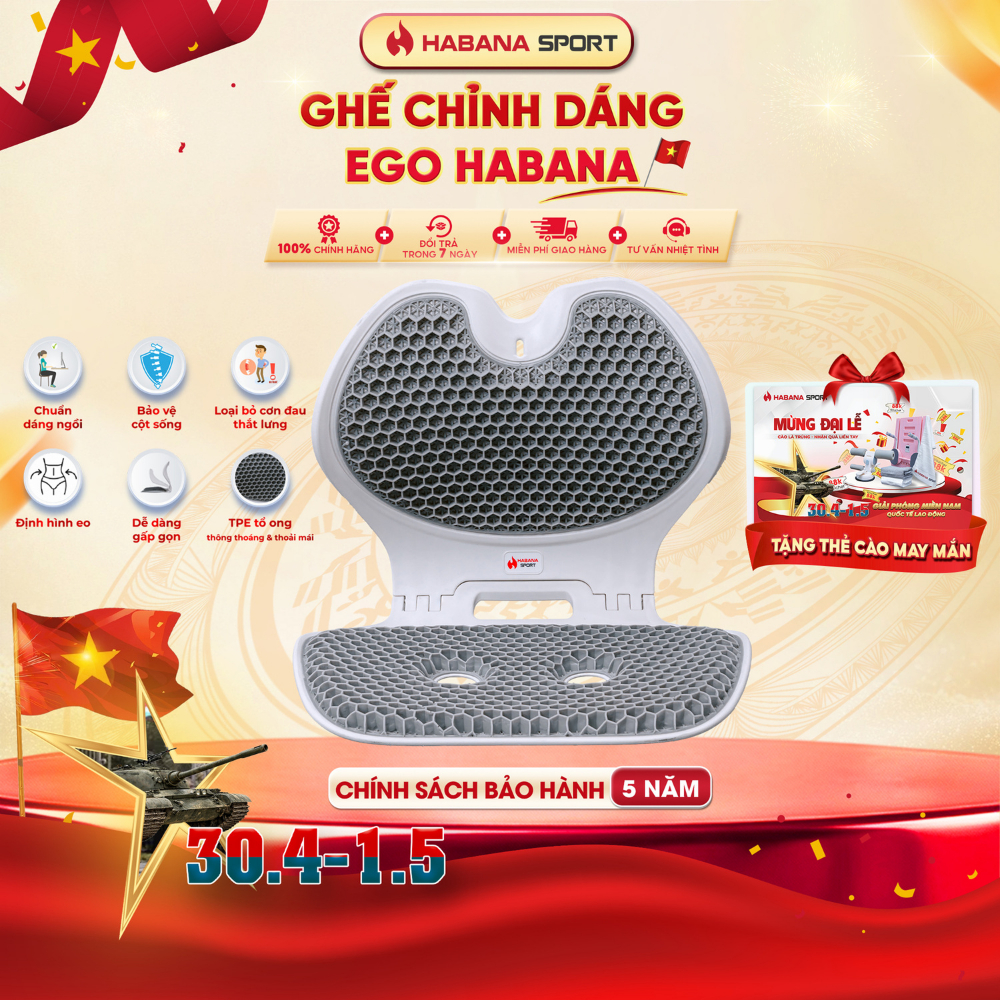 [HABANA SPORT CHÍNH HÃNG] Ghế Chỉnh Dáng EGO Công Thái Học Gấp Gọn, Hỗ Trợ Cột Sống, Giảm Đau Mỏi.