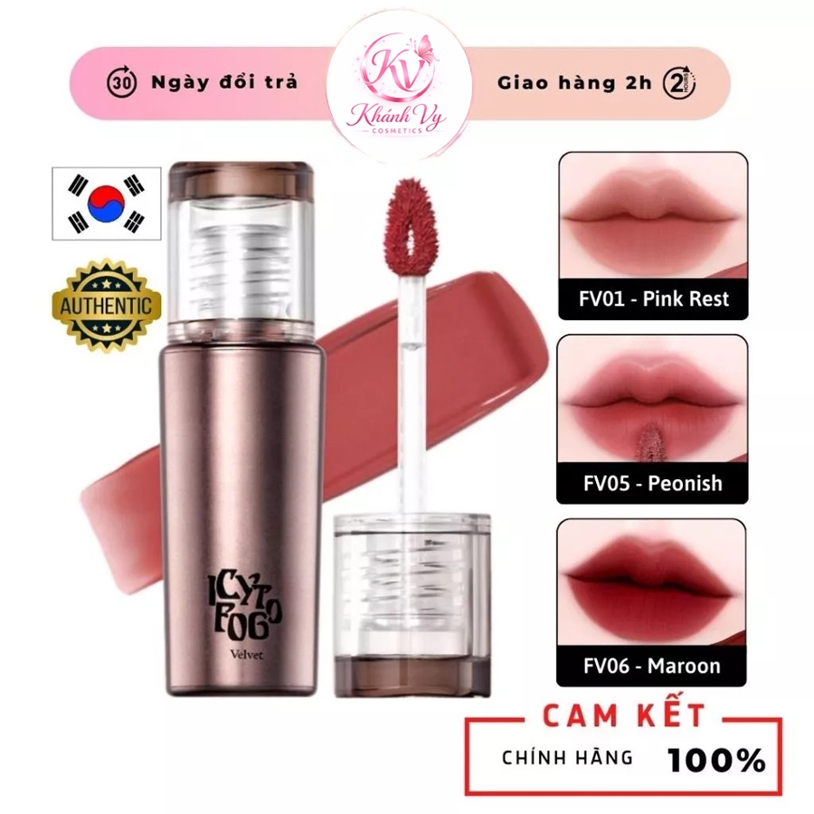 [BẢN MỚI PHÉP THUẬT] Son Kem Black Rouge Icy To Fog Velvet Tint bám màu tốt FV05 Hồng khô, FV07 Đỏ đ