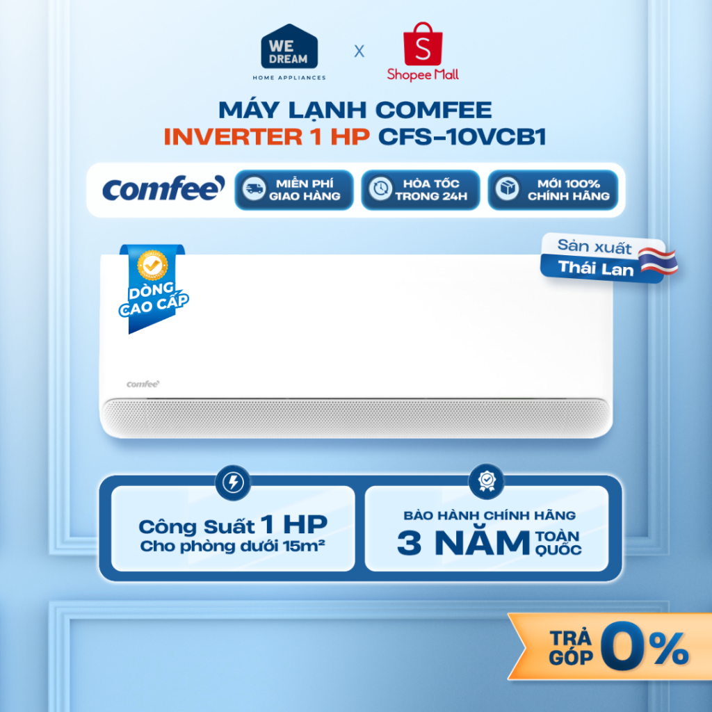 CFS-10VCB1 - Máy Lạnh Comfee Inverter 1 HP CFS-10VCB1 - Hàng Chính Hãng, Mới 100%