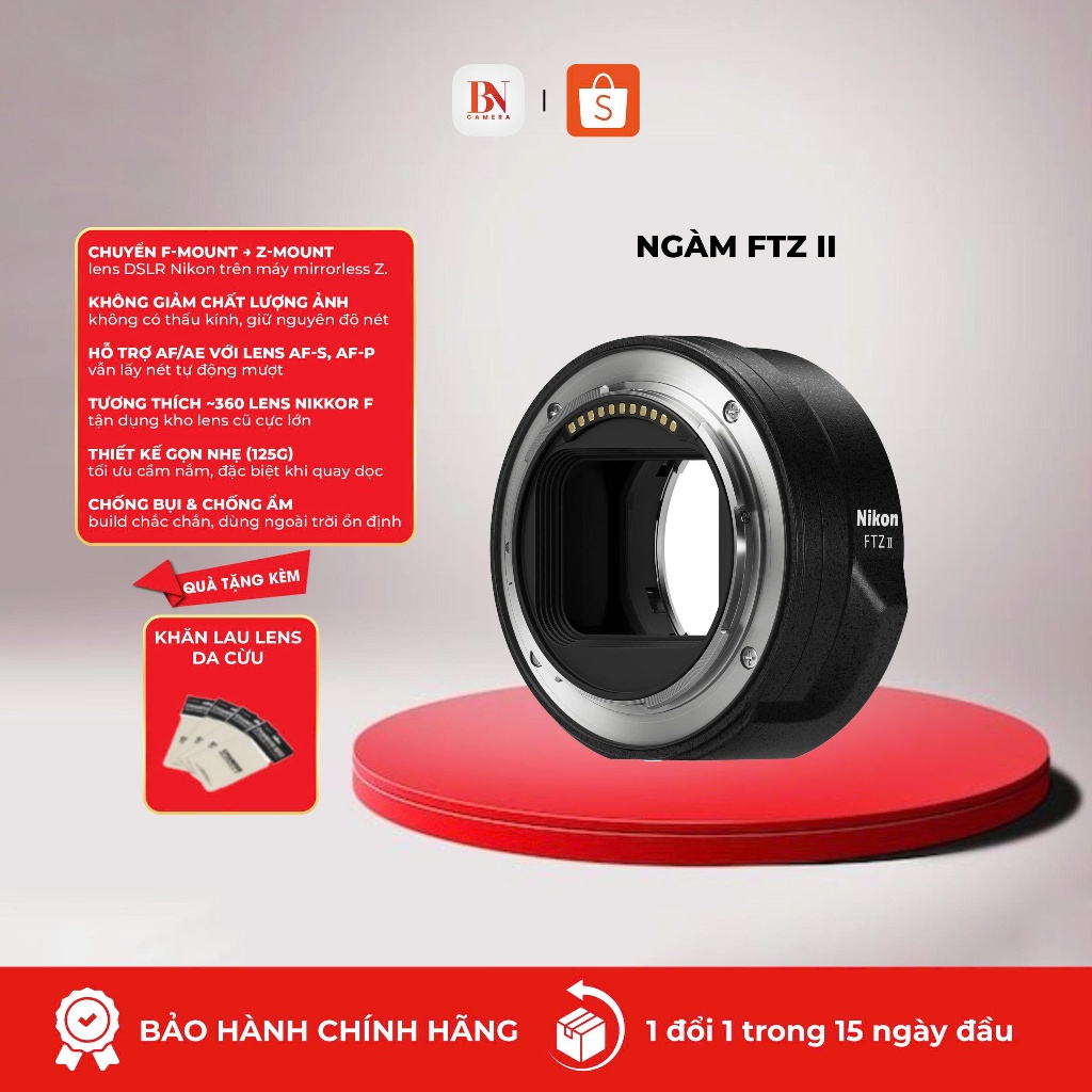 [Bảo hành 24 tháng] Ngàm Chuyển Đổi Nikon FTZ Mark II | Chính hãng