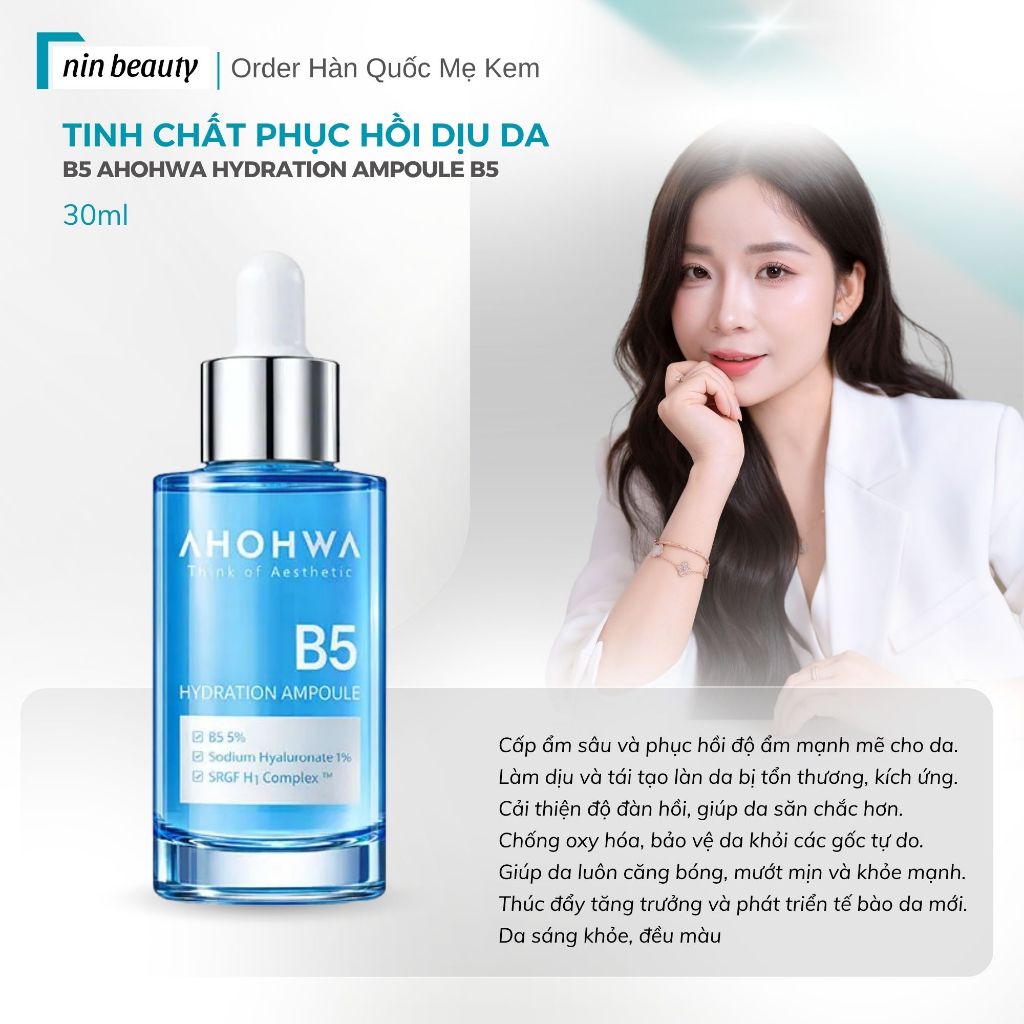[ Hàng Công Ty ] Tinh Chất Phục Hồi Dịu Da B5 AHOHWA Hydration Ampoule B5 30ml