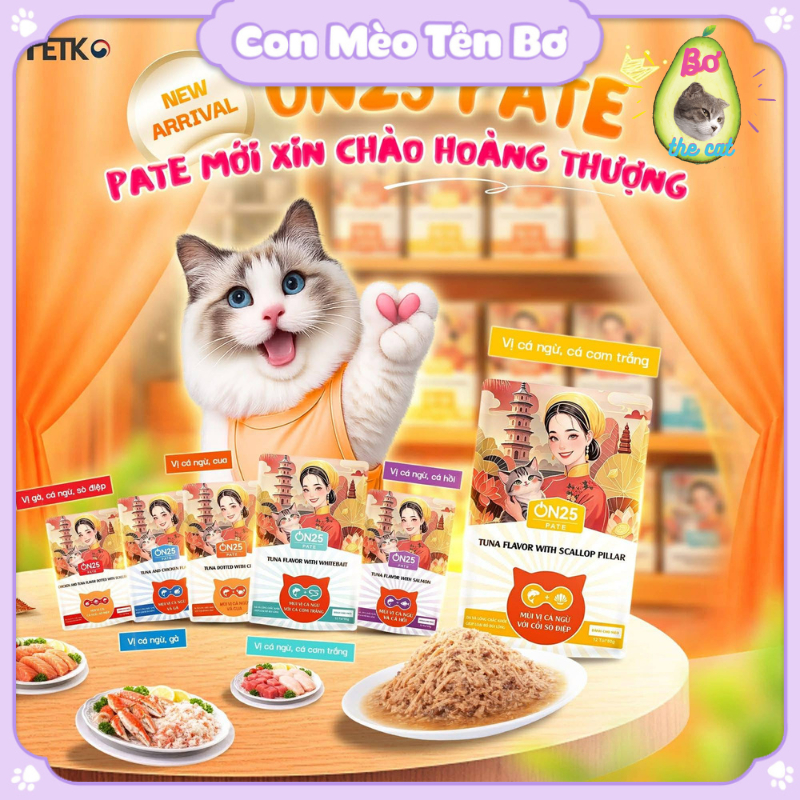 PATE ON25 [CAT'S ON PETKO] NGẬP THỊT THẬT, MƯỚT MÁT SIÊU CẤP NƯỚC