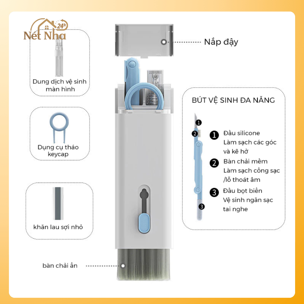 Bộ Dụng Cụ Vệ Sinh 7in1 Đa Năng