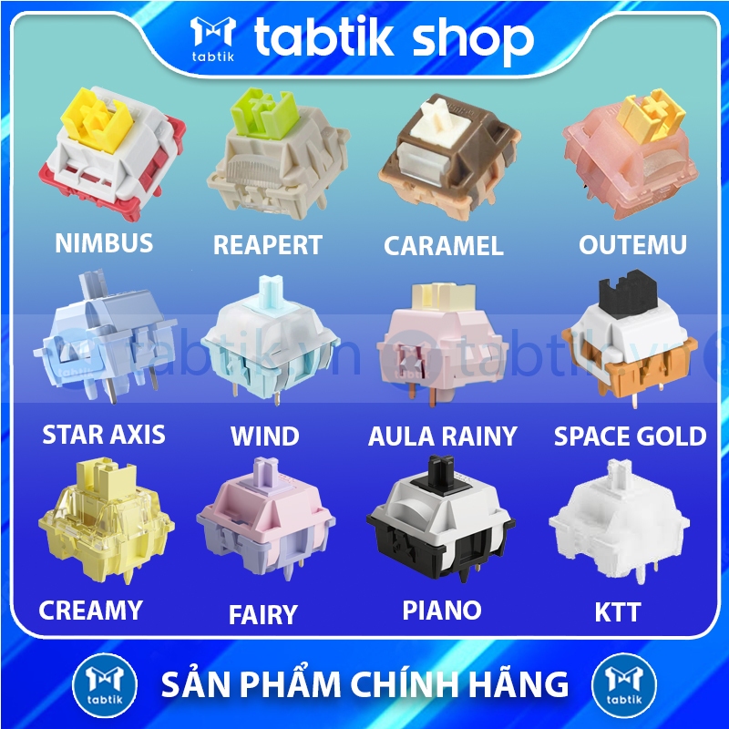 [10 SWITCH] Công tắc bàn phím cơ switch 5PIN thay thế nhiều lựa chọn HMX/Leobog /Lingbao/Akko (Linea