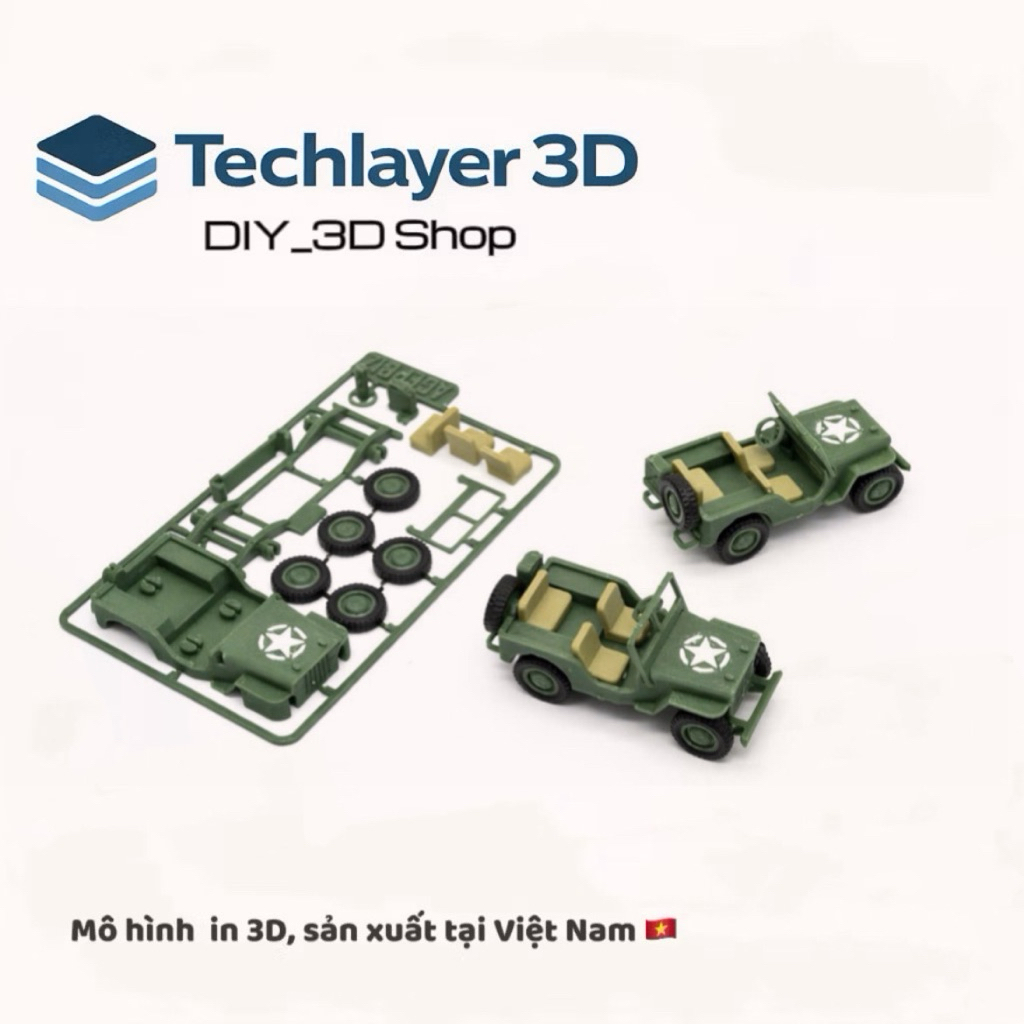 Mô Hình Xe Jeep Quân Đội Mini Lắp Ráp – Army Jeep Kit | Đồ Chơi DIY | Sưu Tầm Quân Sự | Decor Bàn Là