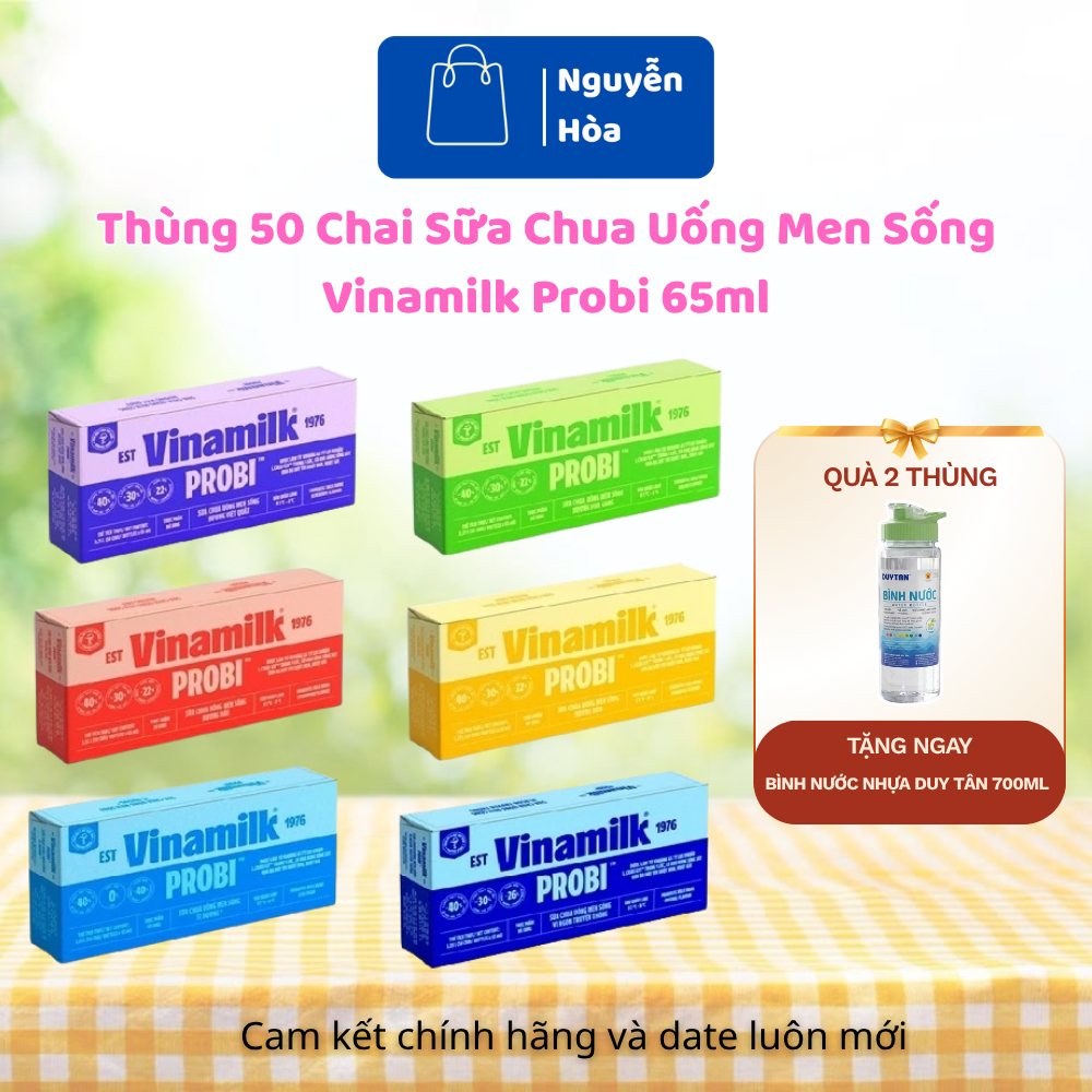 [MUA 2 THÙNG TẶNG BÌNH DUY TÂN] Thùng Sữa Chua Uống Probi Vinamilk 65ml/130ml - Đủ Vị, Date Mới, Tăn