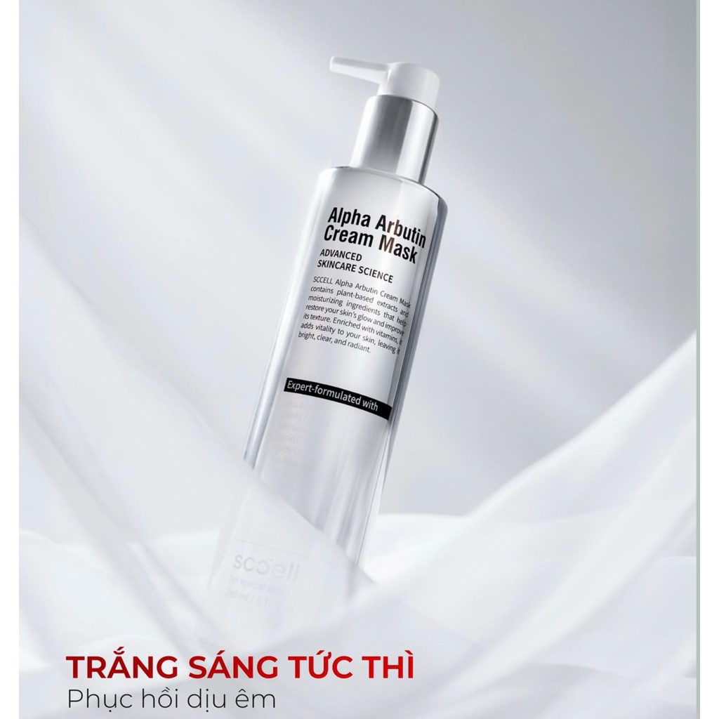 Mặt nạ ủ trắng da sinh học Sccell Alpha Arbutin Cream Mask 240ml