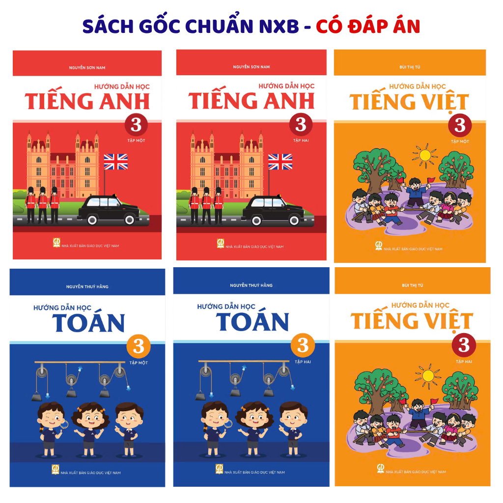Sách - Hướng Dẫn Học Toán, Tiếng Việt, Tiếng Anh Lớp 3- Archimedes School (bản Mới Nhất)