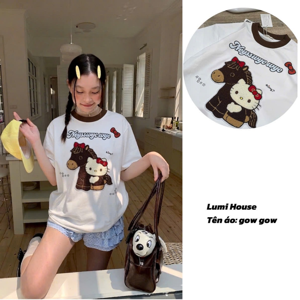 [LUMI HOUSE] Áo Phông Unisex Dễ Thương Nhiều Màu Form Vừa Vặn Dễ Mặc Dễ Phối đồ