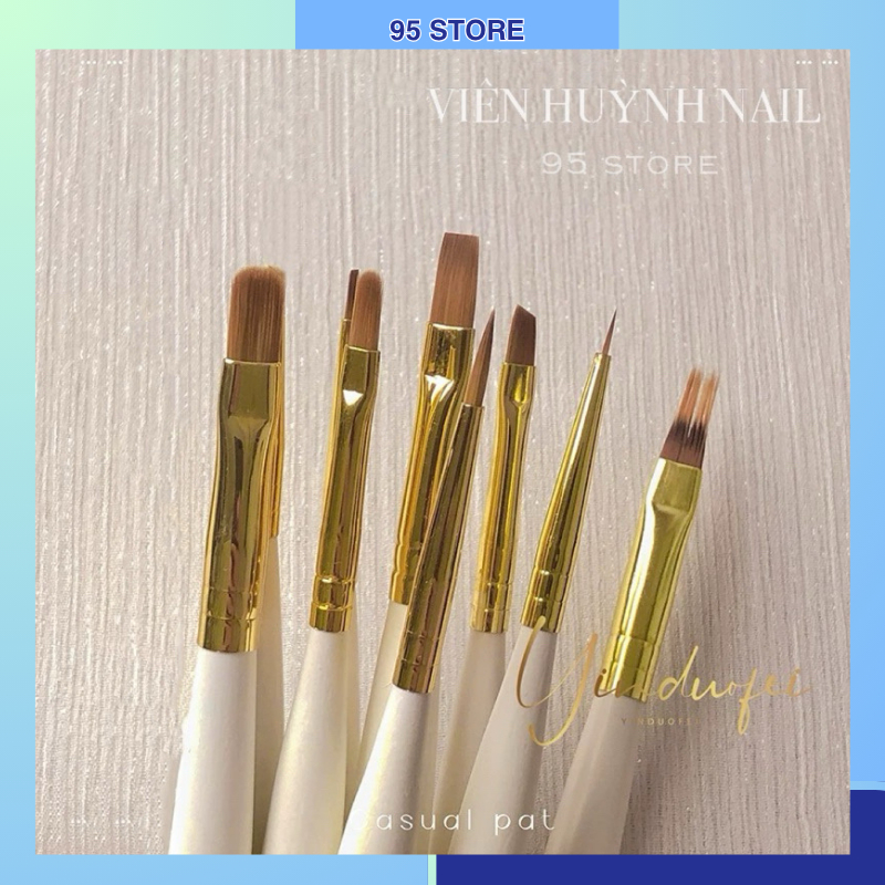 cọ hoa cúc nail, cọ bản vuông vẽ móng, cọ nhiều loại, cọ nail.nailgiare95