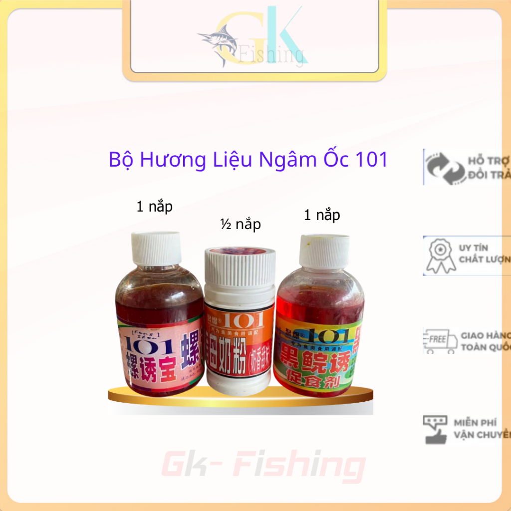 Combo Hương Liệu 101 Ngâm Ốc Câu Trắm Đen Đậm Đặc : Ngâm ốc, Dụ trắm đen, Sữa heo 101 ( Chính hãng)