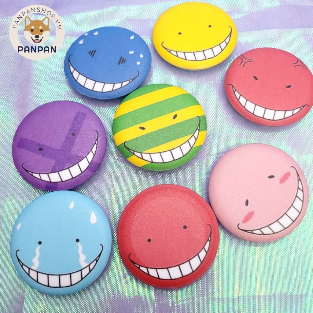 Huy hiệu Assassination Classroom (Ansatsu Kyoushitsu) 6CM, Koro Sensei, Nagisa Shiota, Karma Akabane