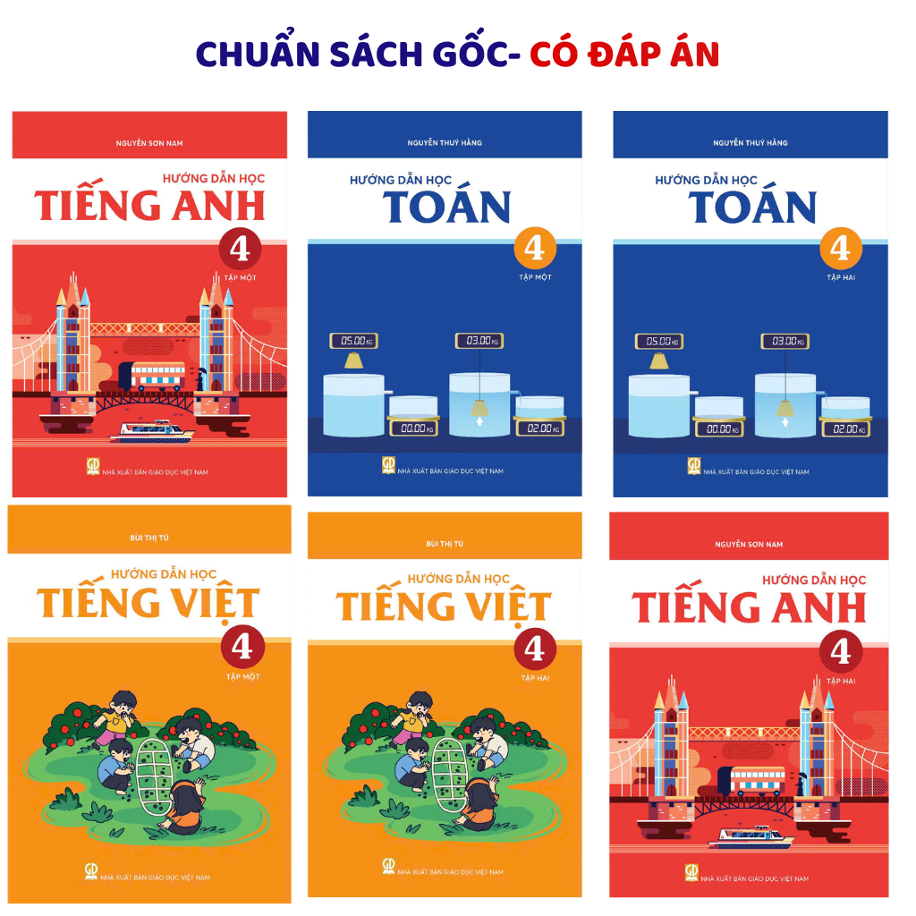 Sách - Hướng Dẫn Học Toán, Tiếng Việt, Tiếng Anh LỚP 4- Archimedes School (BẢN NĂM 2025-2026)