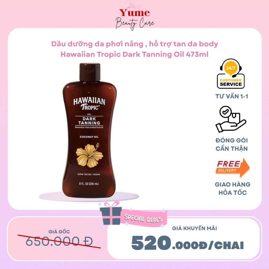 Dầu tan da body Hawaiian Tropic Dark Tanning Oil