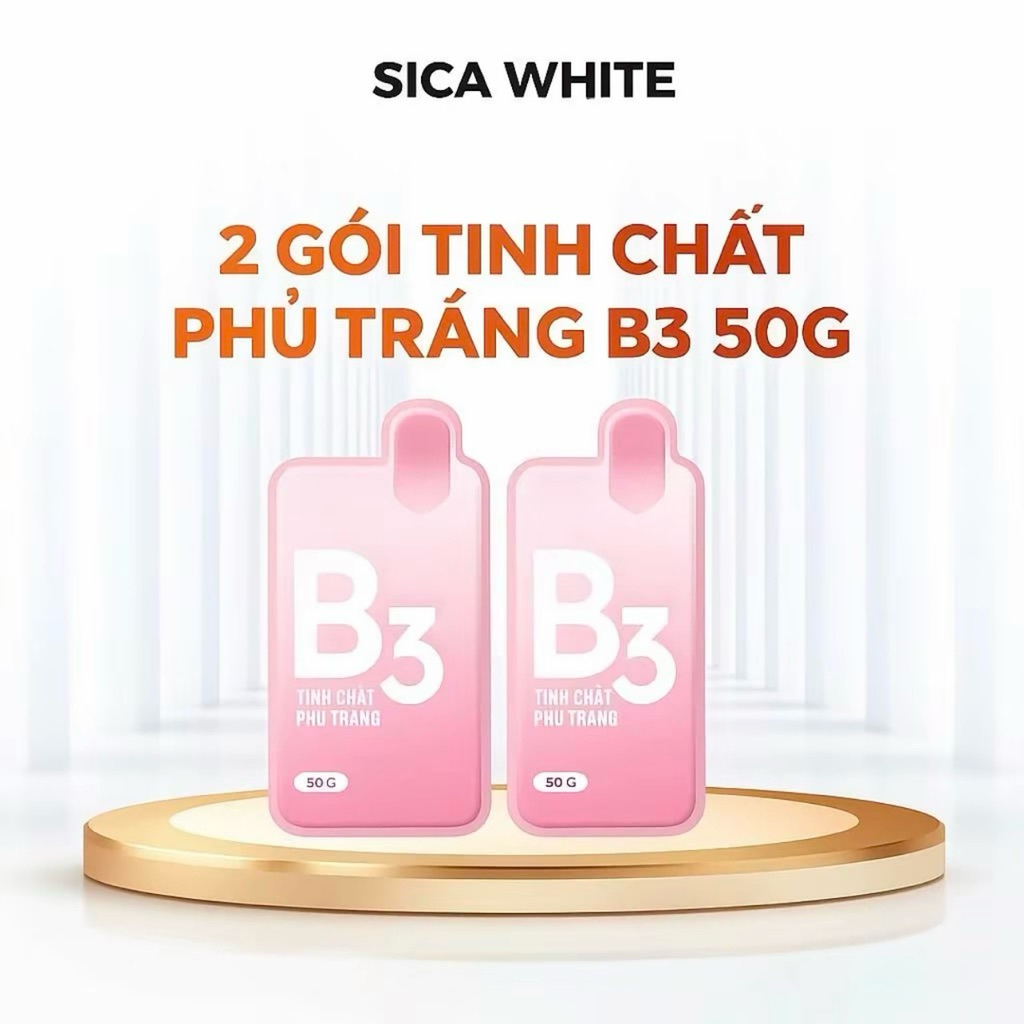Combo 2 Gói Tinh Chất  Sica White Phủ Trắng B3 50G, Tắm Trắng B3 - SICA WHITE