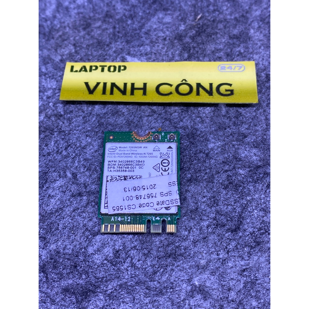 Card wifi 7265NGW laptop Hp 840 g4 hàng tháo máy