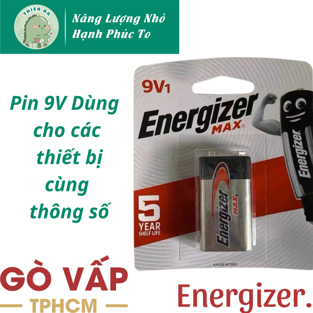 Pin 9V Energizer Max ( Pin Vuông ) 6LF22 Vỉ 1 Viên Chính Hãng