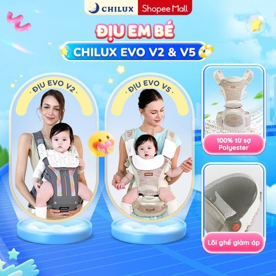 Địu Em Bé Chilux Evo - Đa năng, Bé ngồi êm ái, mẹ địu nhẹ nhàng cho bé từ 3-36 tháng