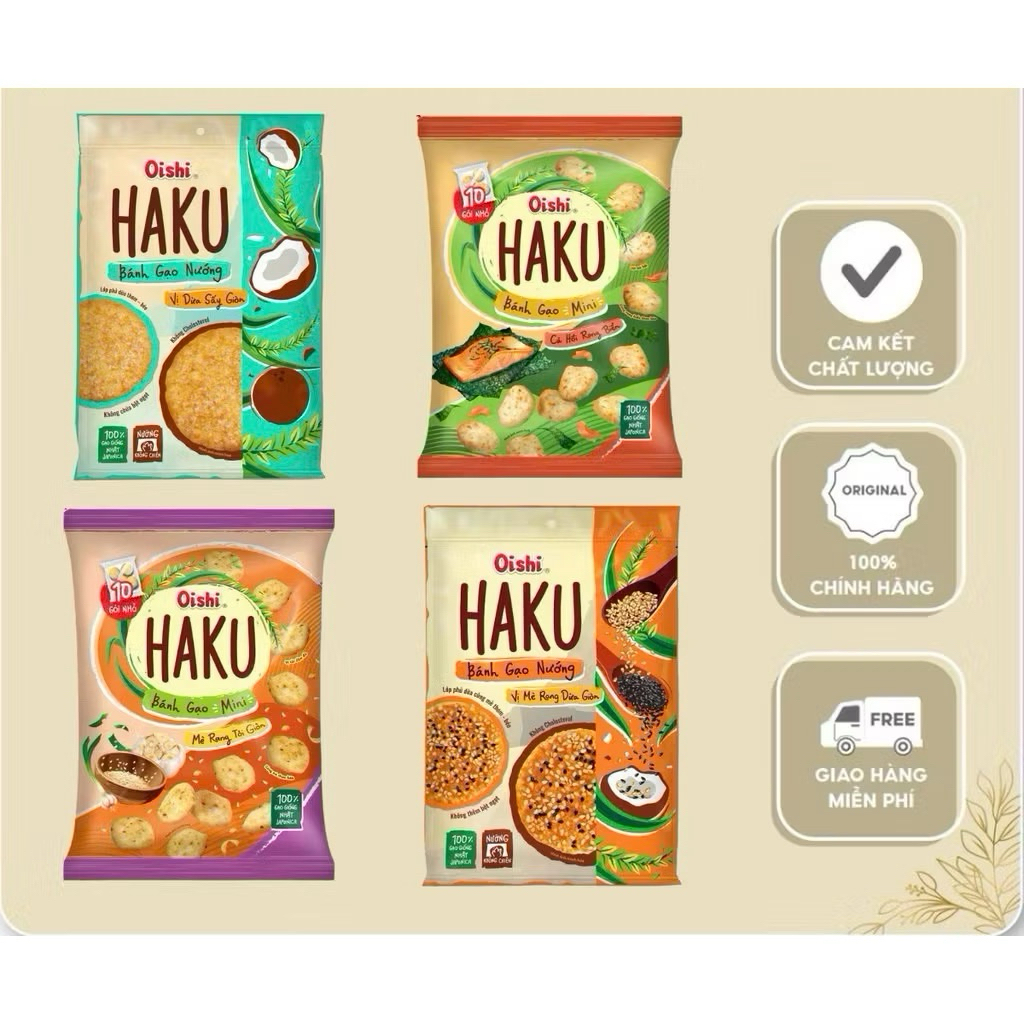 Bánh Gạo Mini Haku Oishi - 4 vị
