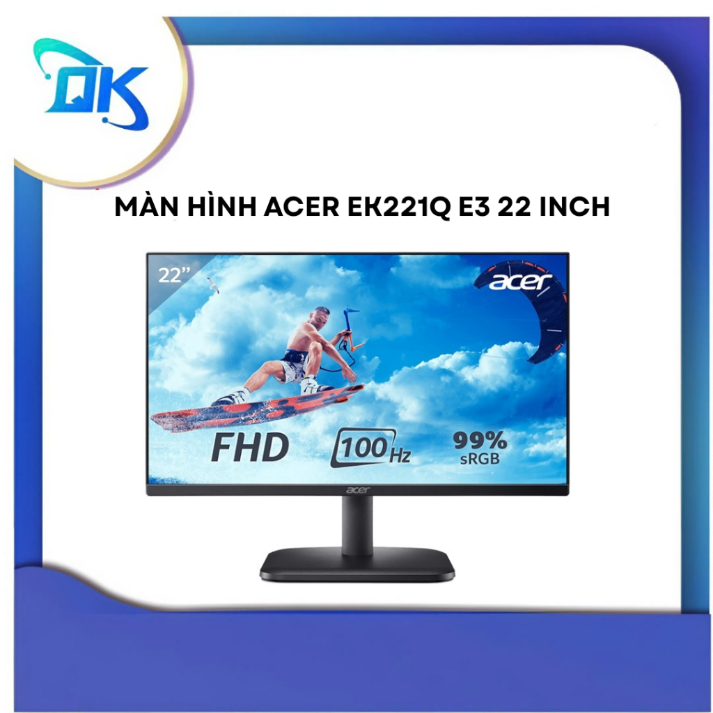 Màn hình LCD Acer 21.5" EK221Q E3 (UM.WE1SV.301) (1920 x 1080/ IPS/ 100Hz/ 1ms VRB/ FreeSync) - Hàng