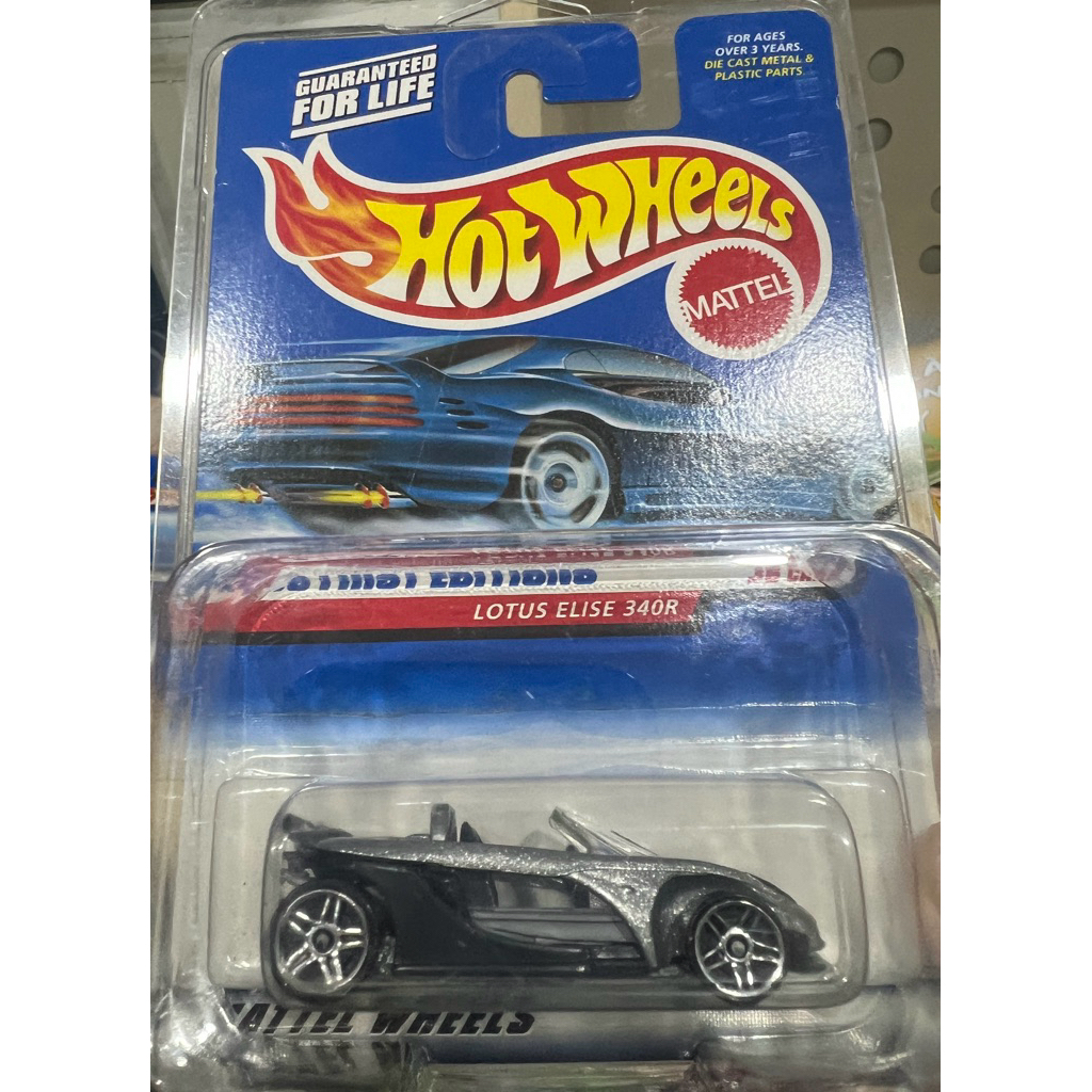 Xe mô hình Hot Wheels Lotus Elise 340R (2000 First Editions) - Card Cổ Siêu Hiếm - Full Card