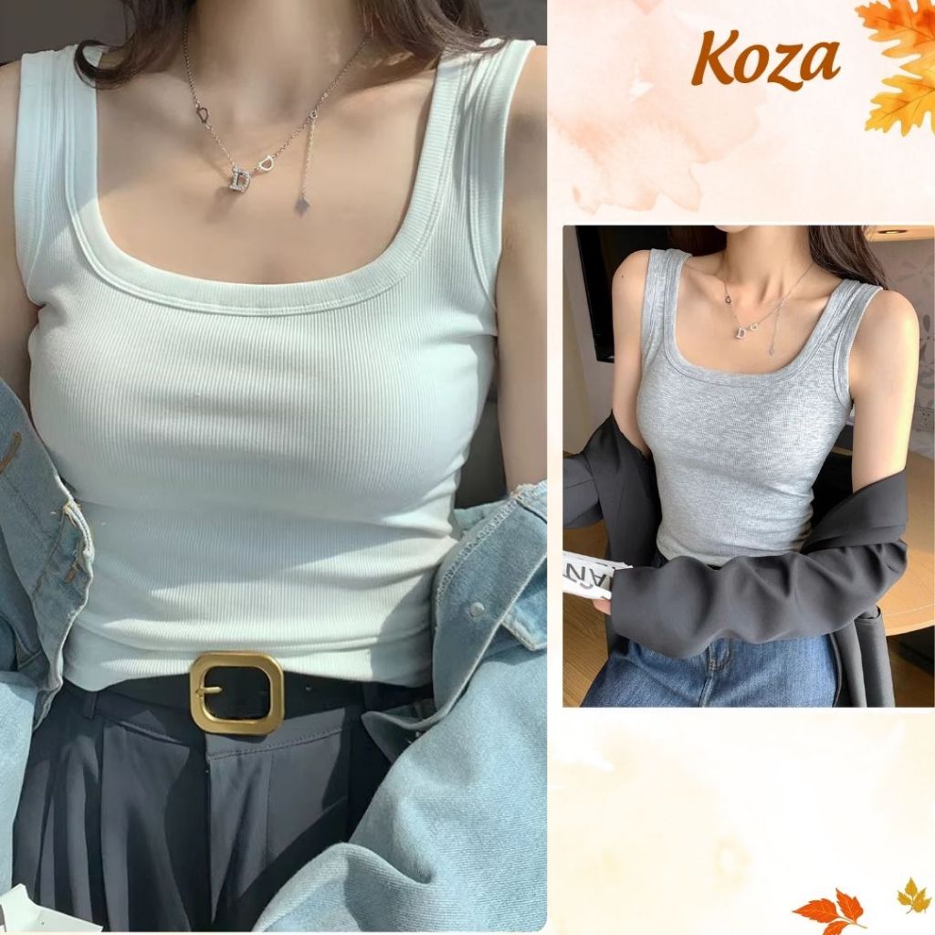 (TOP BÁN CHẠY ) Áo Ba Lỗ Nữ Ôm Body Có Đệm Mút Cổ Vuông Basic Co Giãn Tanktop Nữ Tôn Dáng AOT036