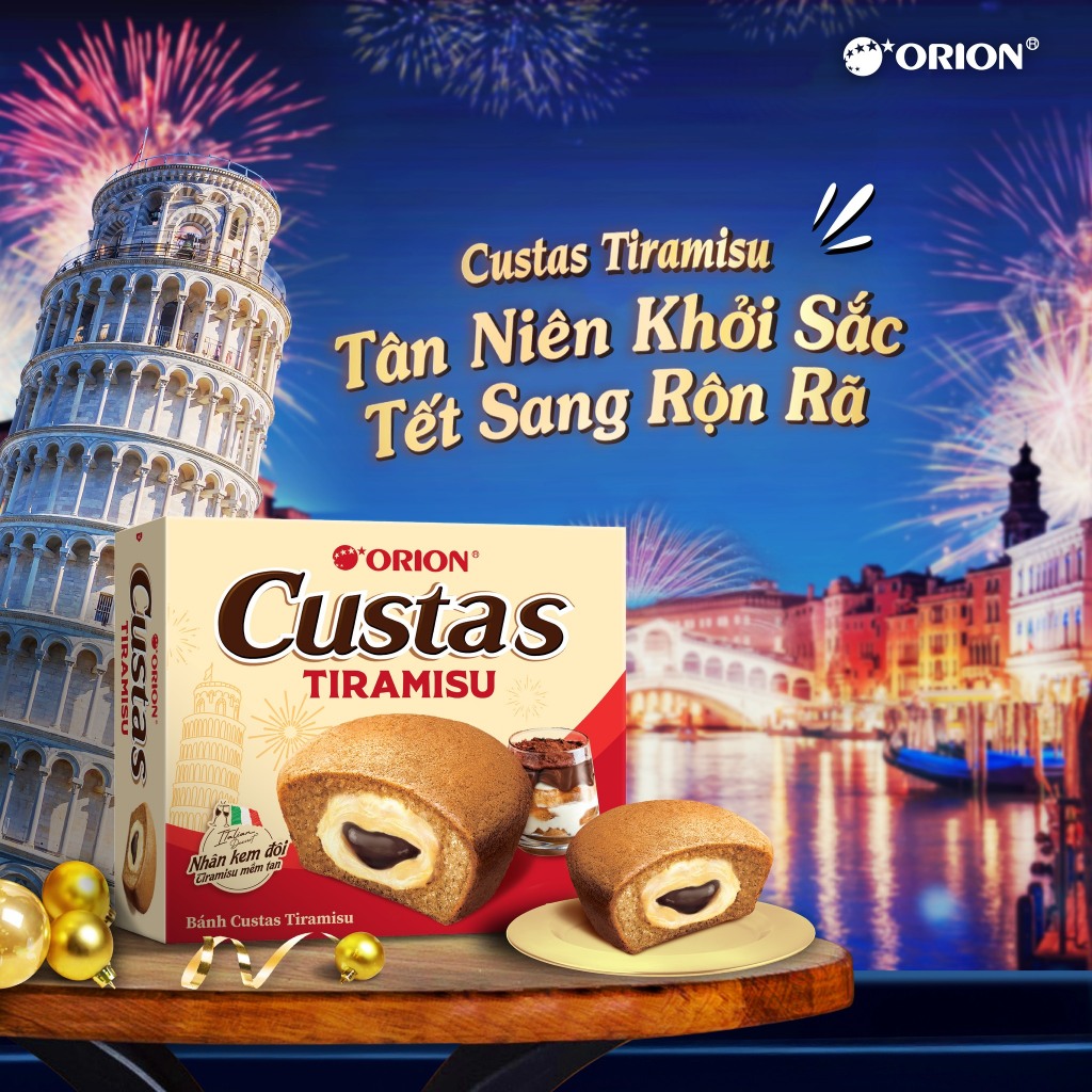 Bánh Custas Orion Tiramisu (Hộp 12 cái - 281G)