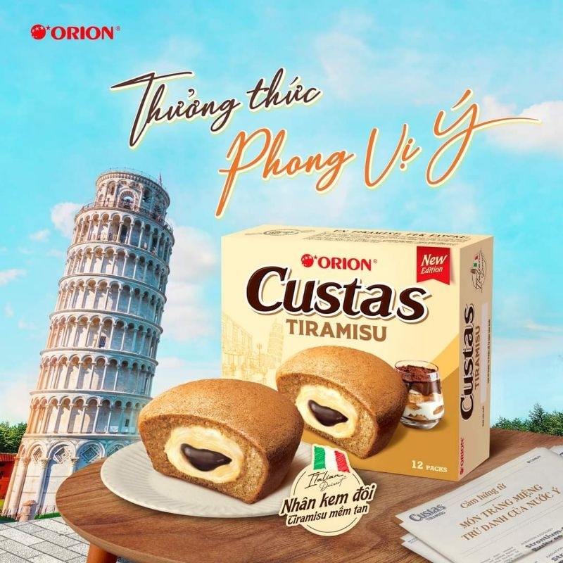 Bánh Custas Orion Tiramisu - Hộp 12 cái 276g