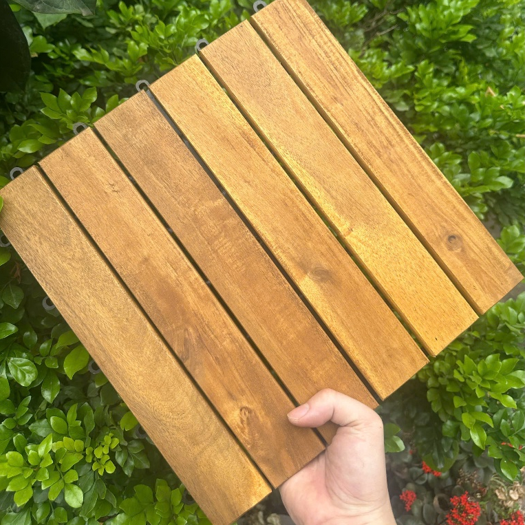 Combo 30 tấm sàn gỗ lót ban công ngoài trời 30x30x2cm - Tấm Ván Lót Sàn Gỗ Vỉ Nhựa Chịu Nước Tốt
