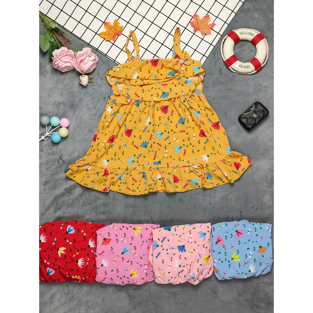 Sale Đầm Lụa Dễ Thương Bé Gái (8-16kg) ( giao màu ngẫu nhiên)